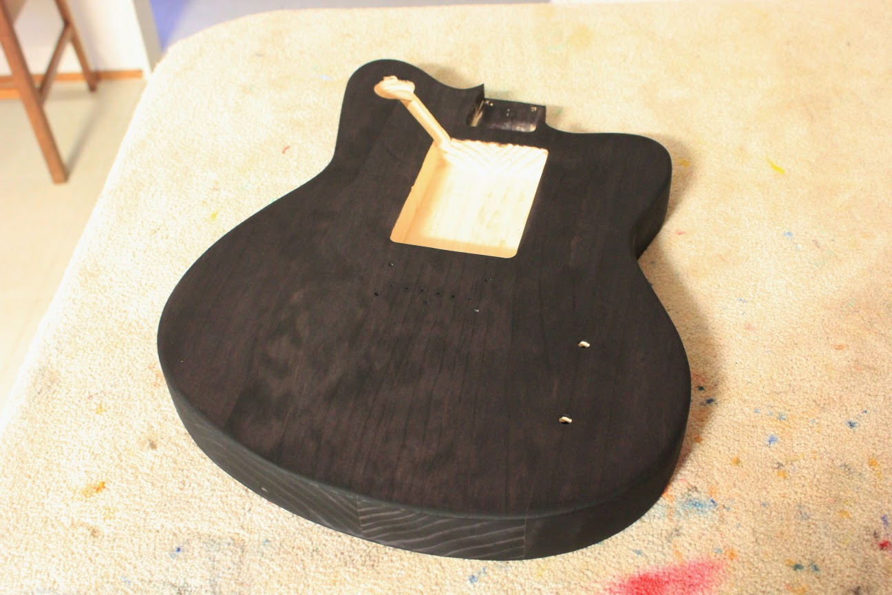 Tru Oil and dye Set to Paint Guitar and highlight Grain