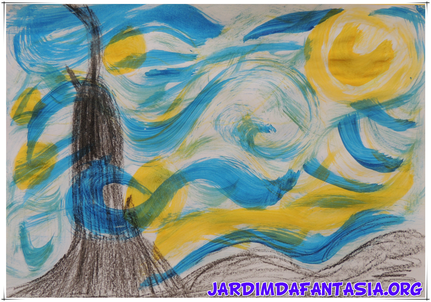 atividades jardim da fantasia aula artes releitura obra a noite