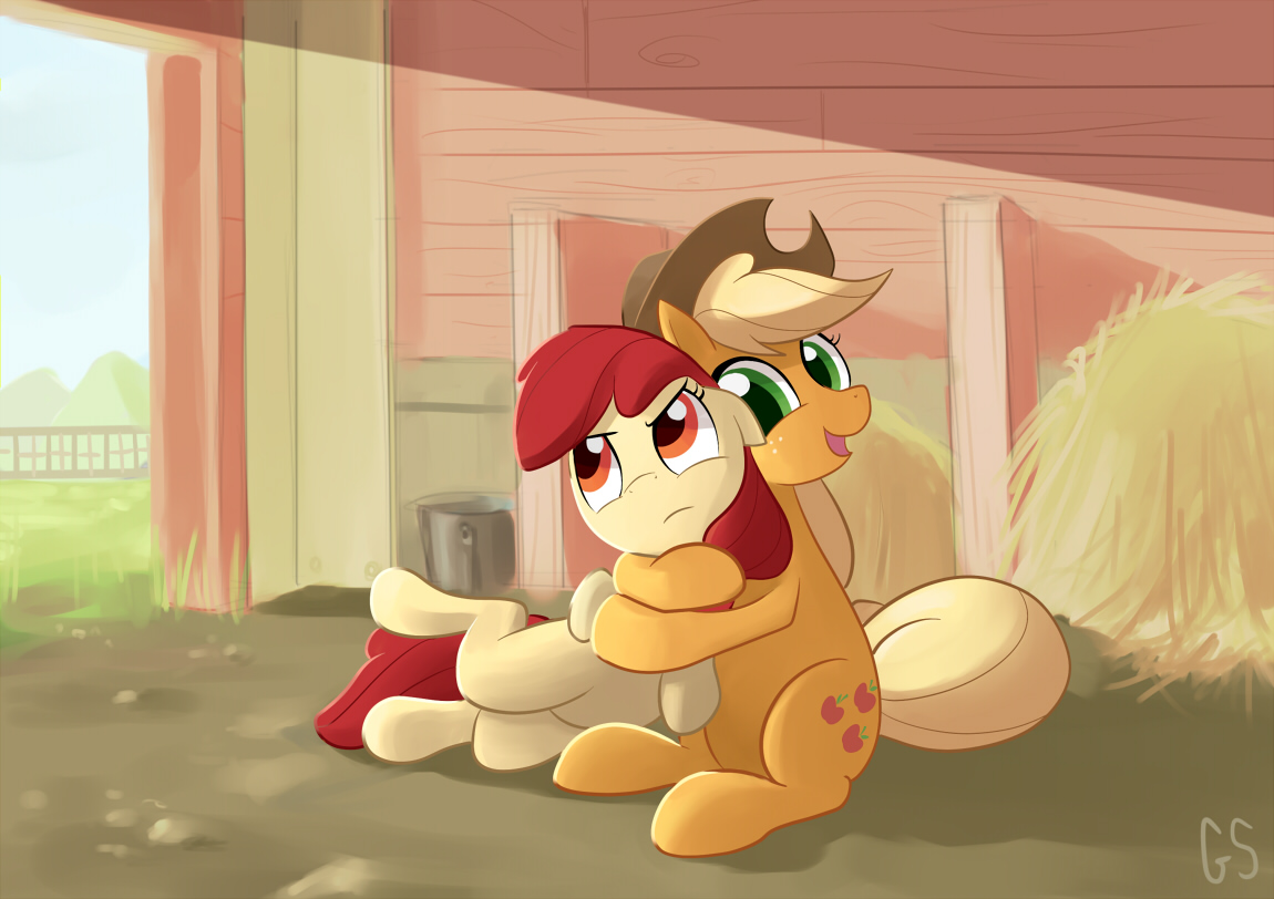 Funny pictures, videos and other media thread! - Page 21 152284+-+applejack+apple_bloom+artist+gsphere+hug