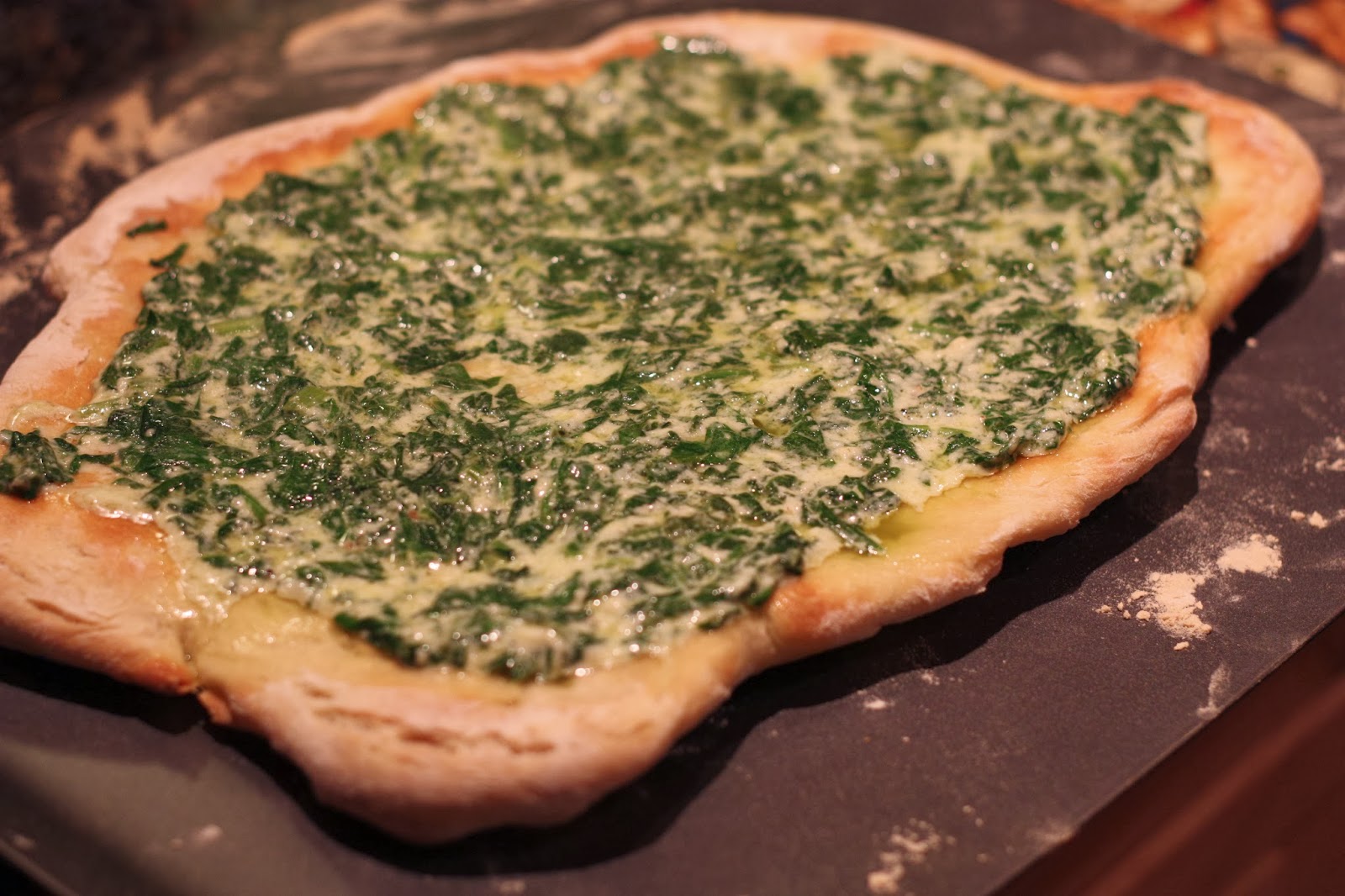 Mrs. Duckie Spinach Dip Pizza