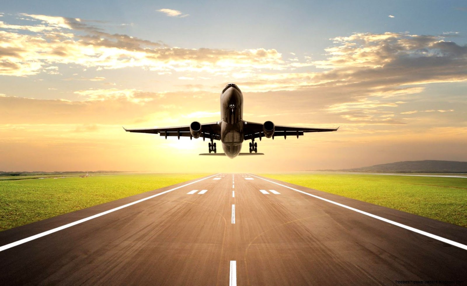 Airplane On Runway Airplane On Runway