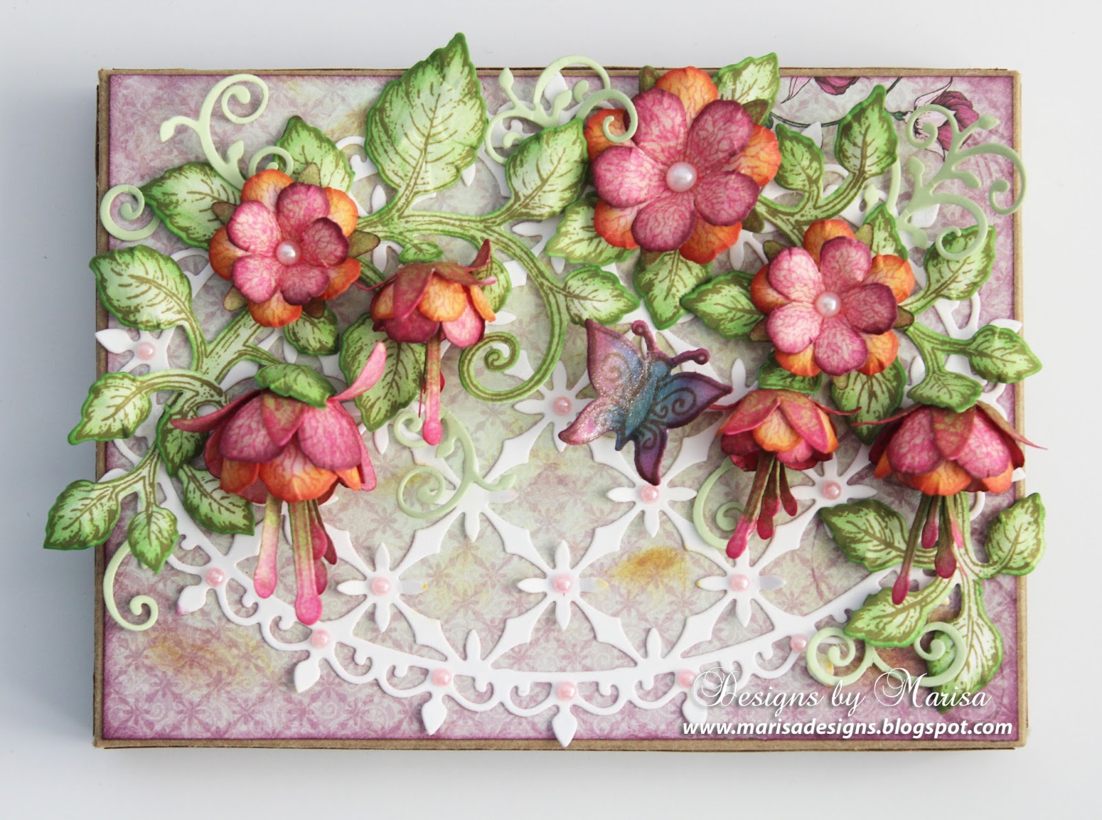 Designs by Marisa Heartfelt Creations Fuchsia Flowers Gift Box