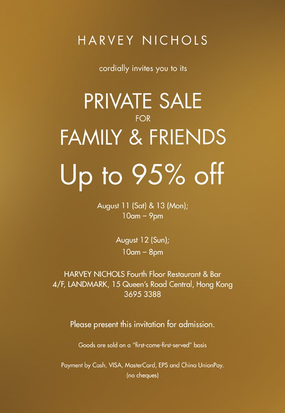 Hong Kong Fashion Geek Harvey Nichols Private Sale