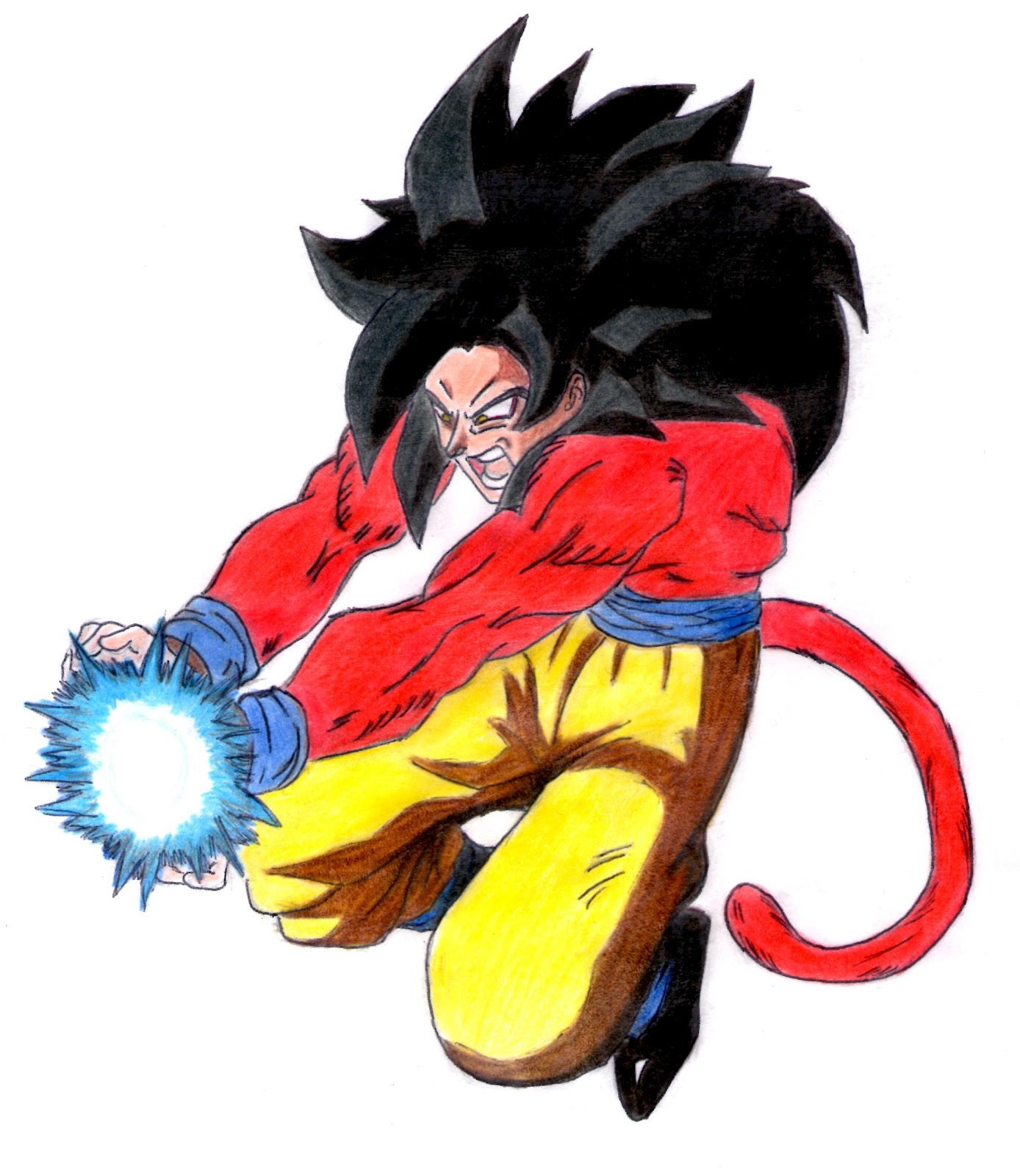 Dibujos Anime: Goku ssj4 kamehameha.