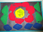 Sponge Paint Pattern Block Flower