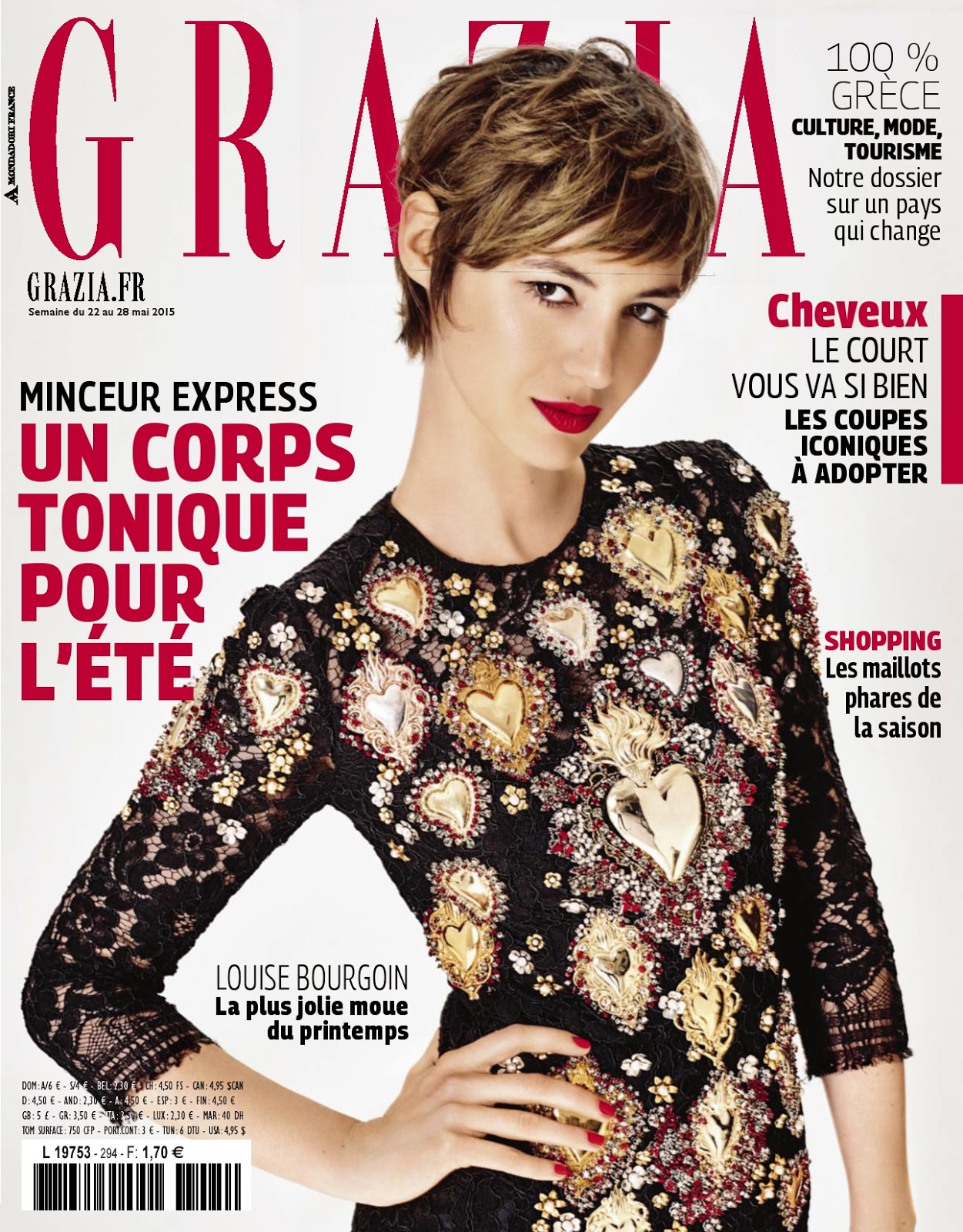 Arts Cross Stitch: TV Host, Model, Actress @ Louise Bourgoin - Grazia 