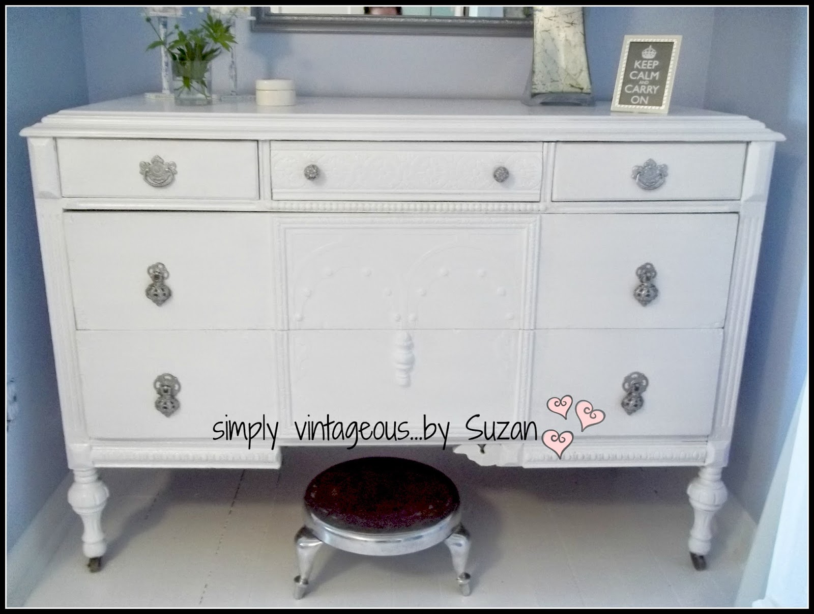 simply vintageous...by Suzan Guest room dresser before and after