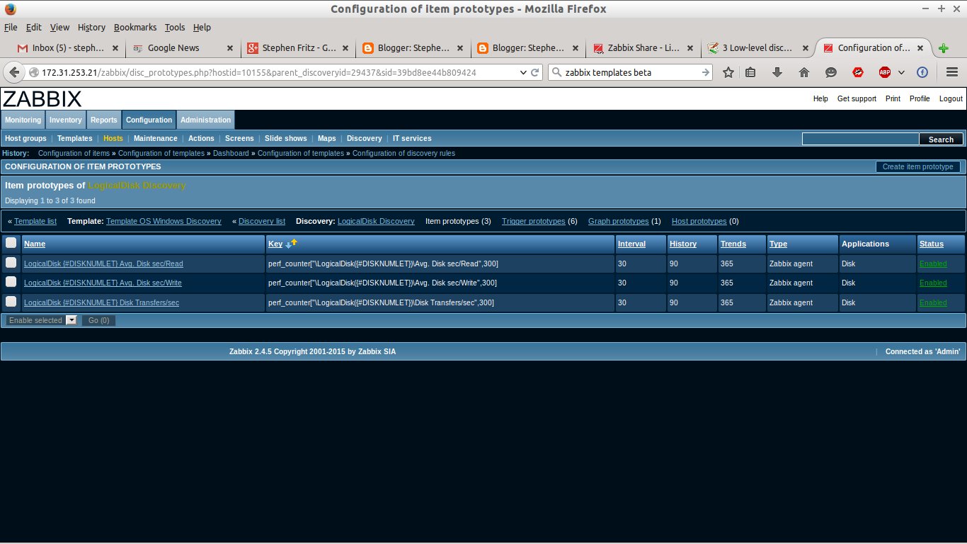 Stephen Fritz on Systems Engineering Zabbix Templates for Windows LLD Discovery