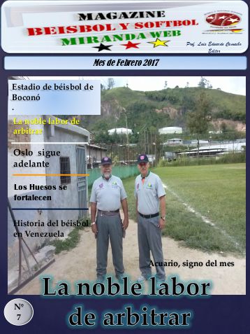 Magazine Béisbol y Softbol Miranda. Febrero 2017