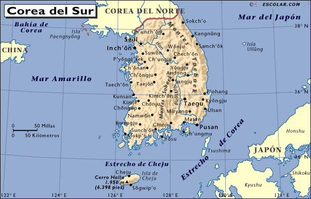 Corea Del Sur Mapa Edad Media