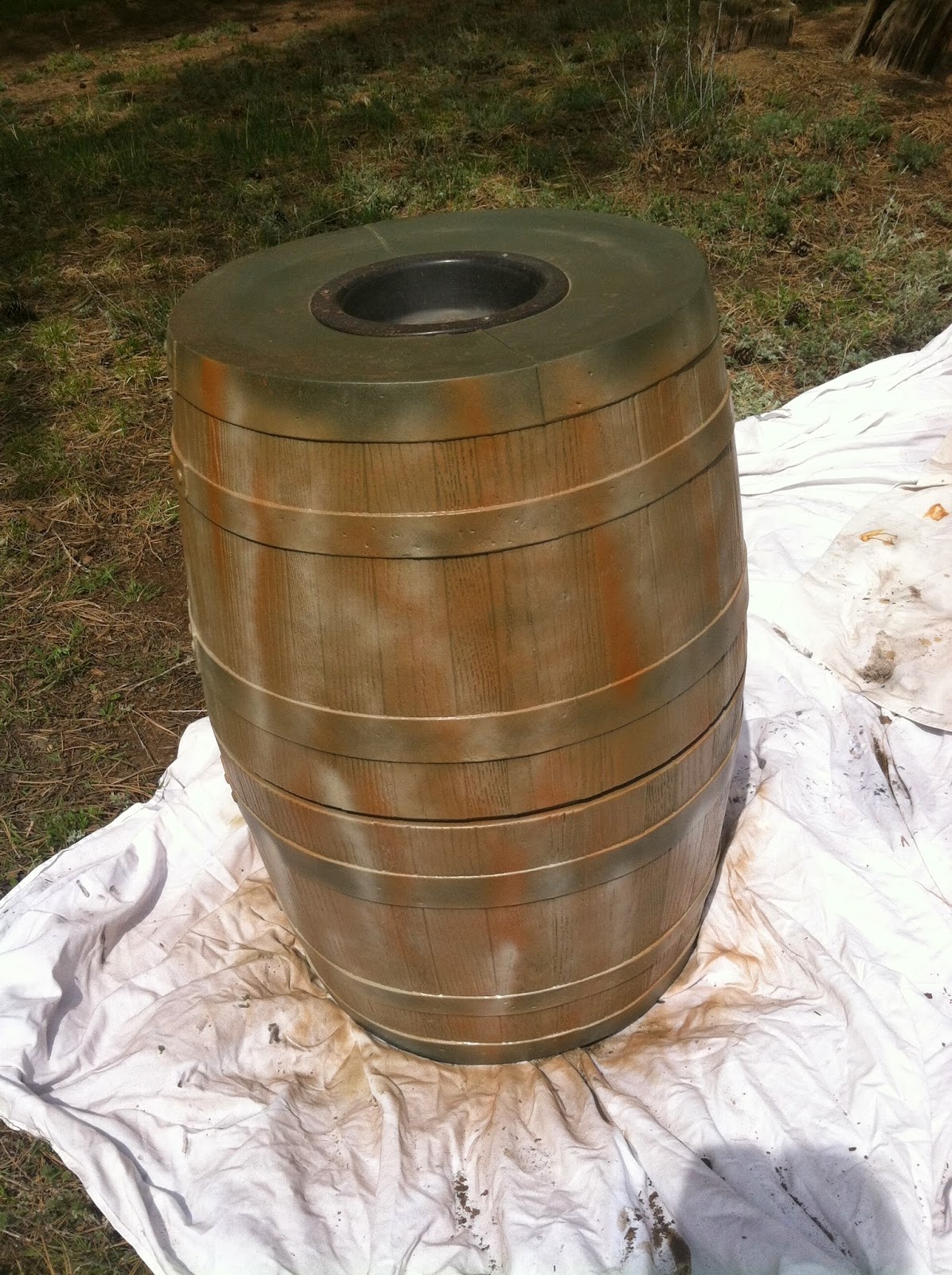 Events by Autumn. The Blog. HOW TO Make plastic wine barrels look like wood