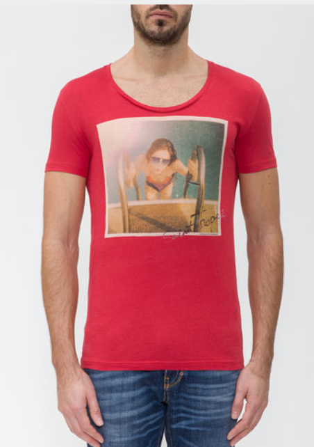 t shirt collo largo uomo
