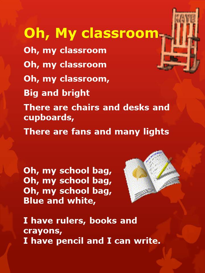 Reading (English Year 1): Oh, My Classroom | nursery rhymes & children