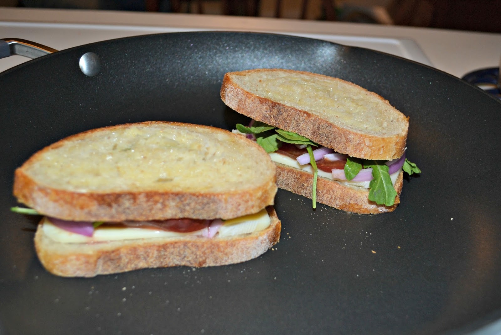 Blue Apron and Heirloom Tomato & Fontina Grilled Cheese Sandwiches