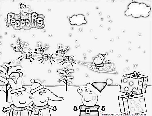 Blog de los niños: Dibujos de Navidad de Peppa Pig para colorear