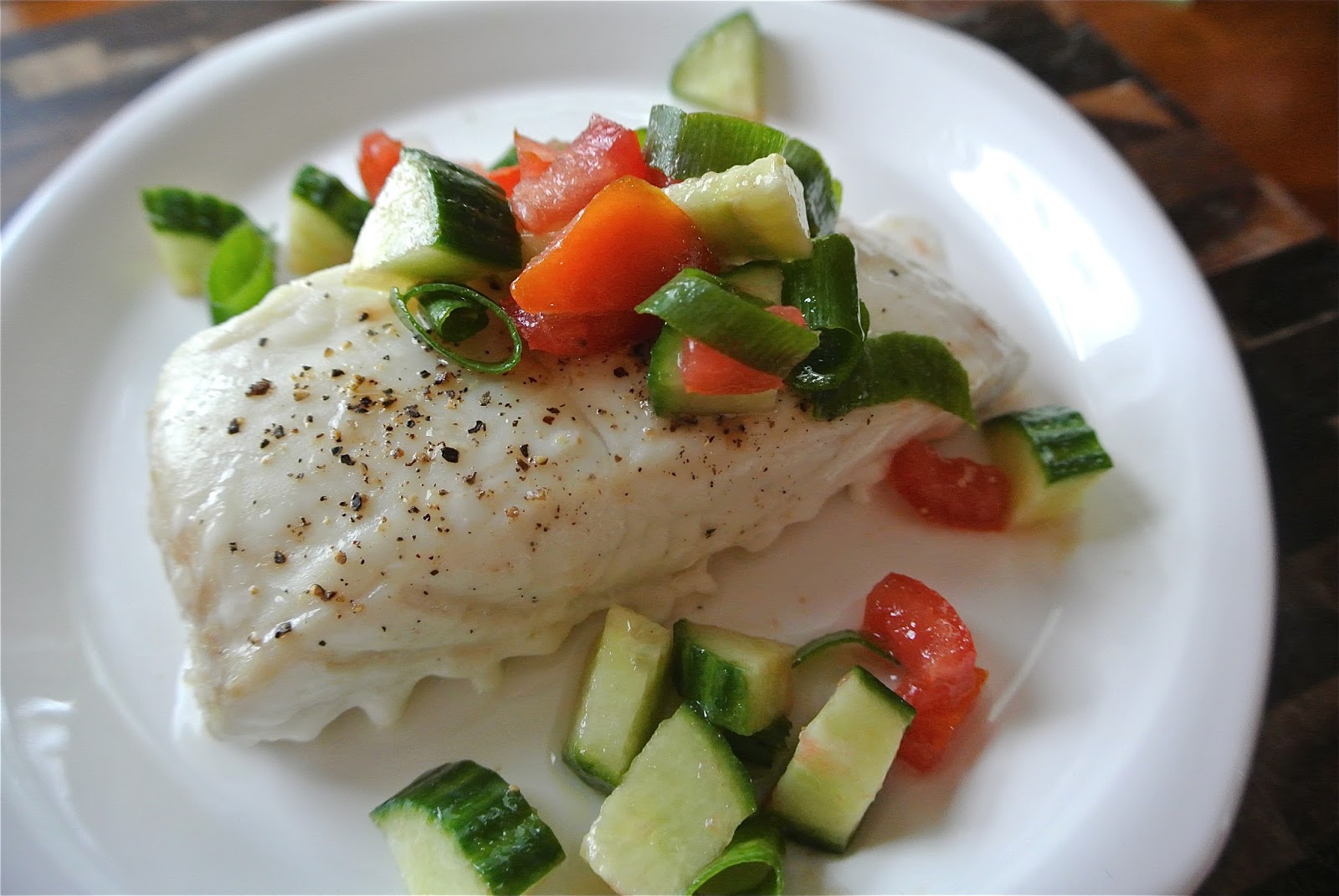 Prevention RD's Halibut with Cold Cucumber Salad