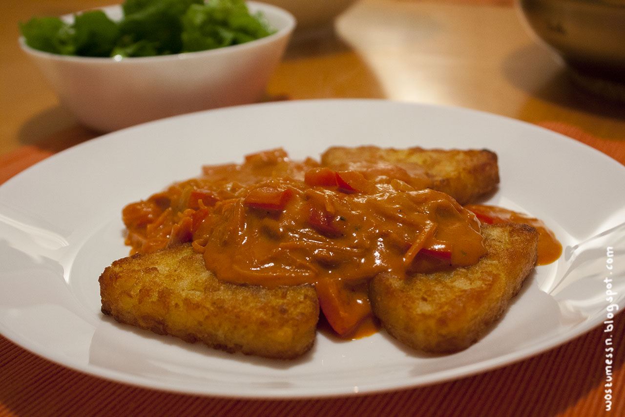 Wos zum Essn KarottenPaprikaSauce Die Röstis schreien Drauf damit!