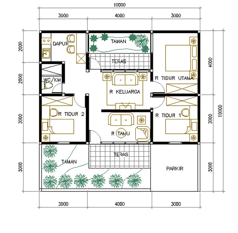 desain rumah minimalis type 70 luas tanah 100 m2 | desain