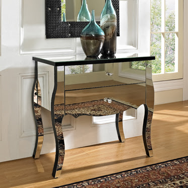 Mirrored side table, mirrored nightstand