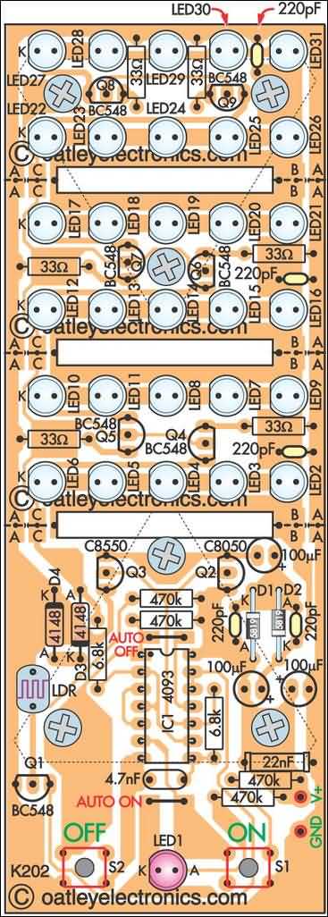 30 White LEDs Driver Circuit Diagram