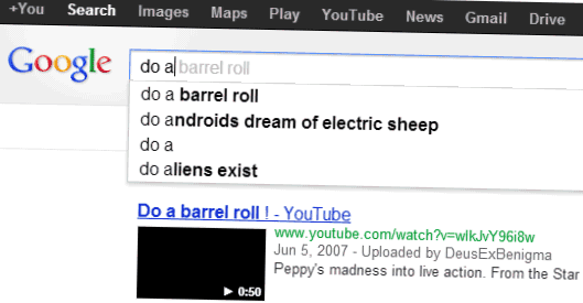 What happens if you search do a barrel roll on Google 