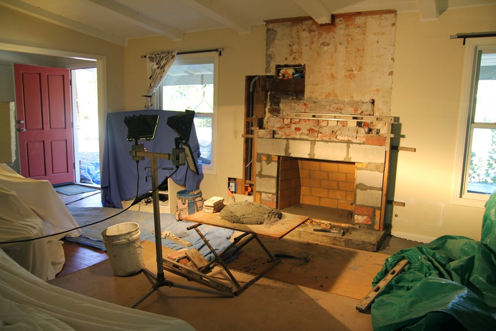 Nicolle's Originals: Fireplace Remodel Part 2: Bricks to Ledgestone