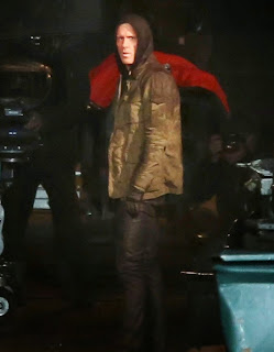 Ryan Reynolds on the set of Deadpool