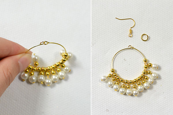 Beader Garden Elegant Gold Beaded Earrings Making Secondly Slide One Gold Bead And Dangle Onto The Earring Hoop Then Do It Repeatedly Until You Get Desired Dangles