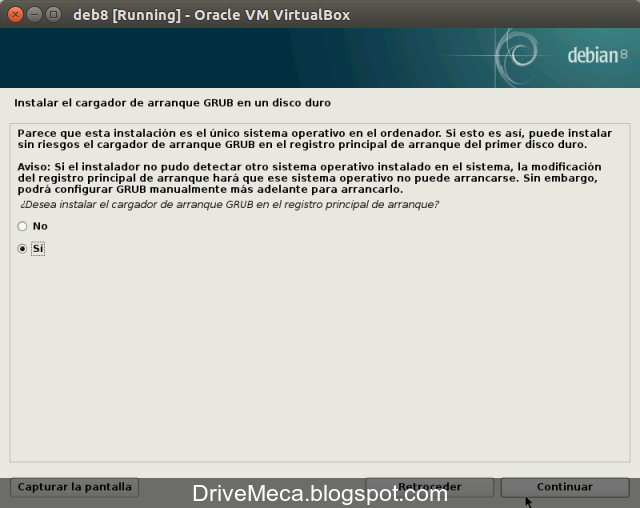 DriveMeca instalando Debian Jessie paso a paso