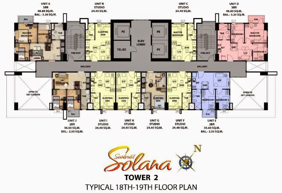 Tower 2 18-19th Floor Plan Solana Condominium Tower 2 18th - 19th Typical Floor Plan