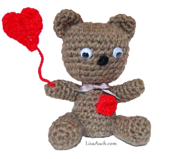 Free Crochet Pattern for a Tiny Teddy - Baby Bear Heart ...