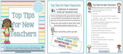 Image of Top Tips for New Teachers Free Printable file PDF