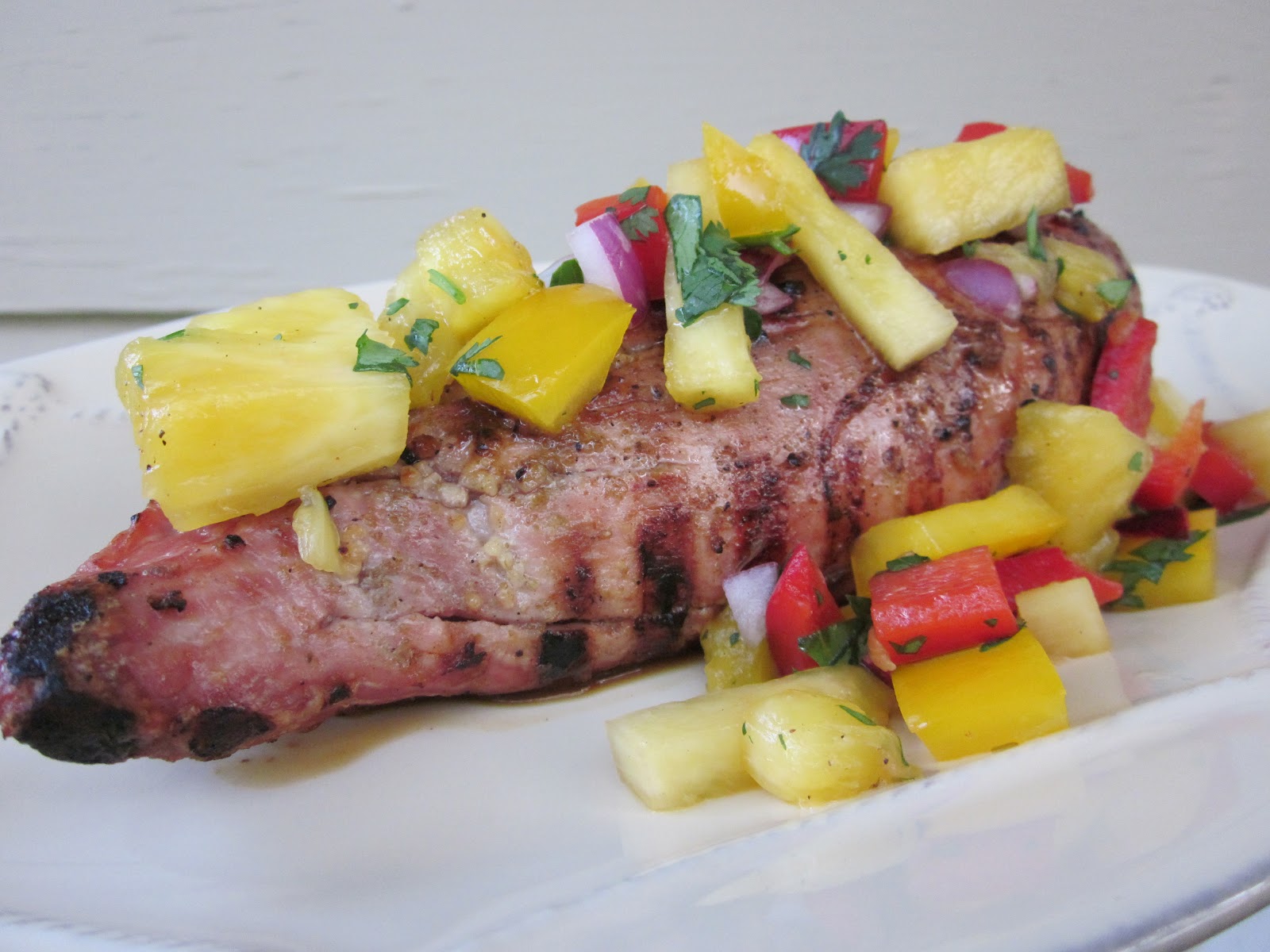 4 the love of feasting Grilled Pork Tenderloin with Pineapple Salsa