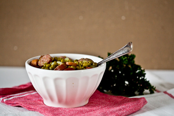 Erbseneintopf Erbsensuppe Rauchenden Bockwurst lecker einfach