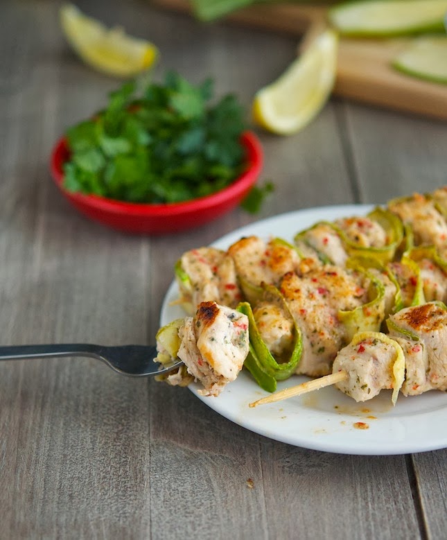 The Iron You Spicy Chicken and Zucchini Kebabs