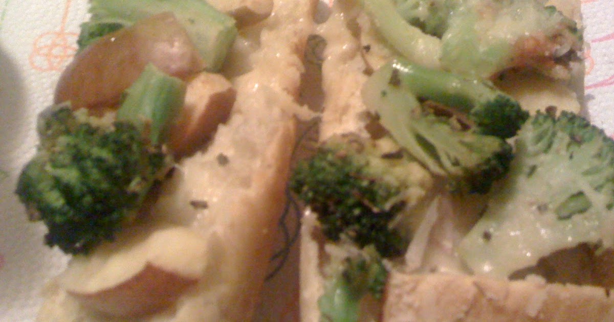 AfroVeganChick Vegan Apple, Broccoli, & Mozzarella French Bread Pizza