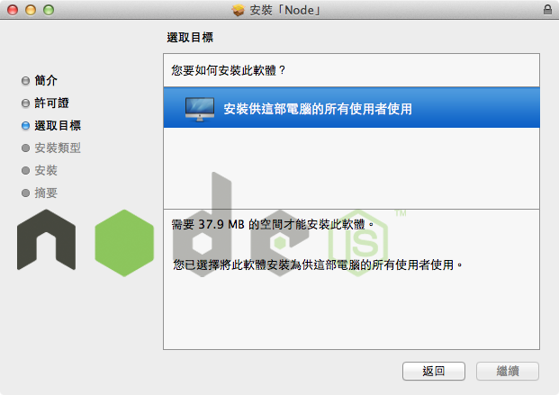 Mac OS X 安裝 Node.js