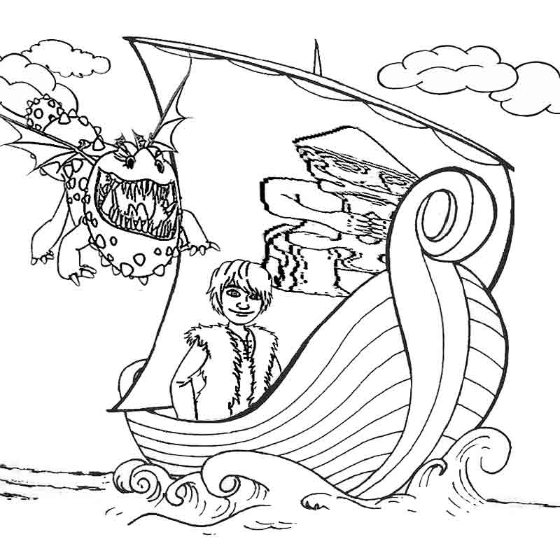 how to train your dragon coloring pages for kids to print Vikings ship title=