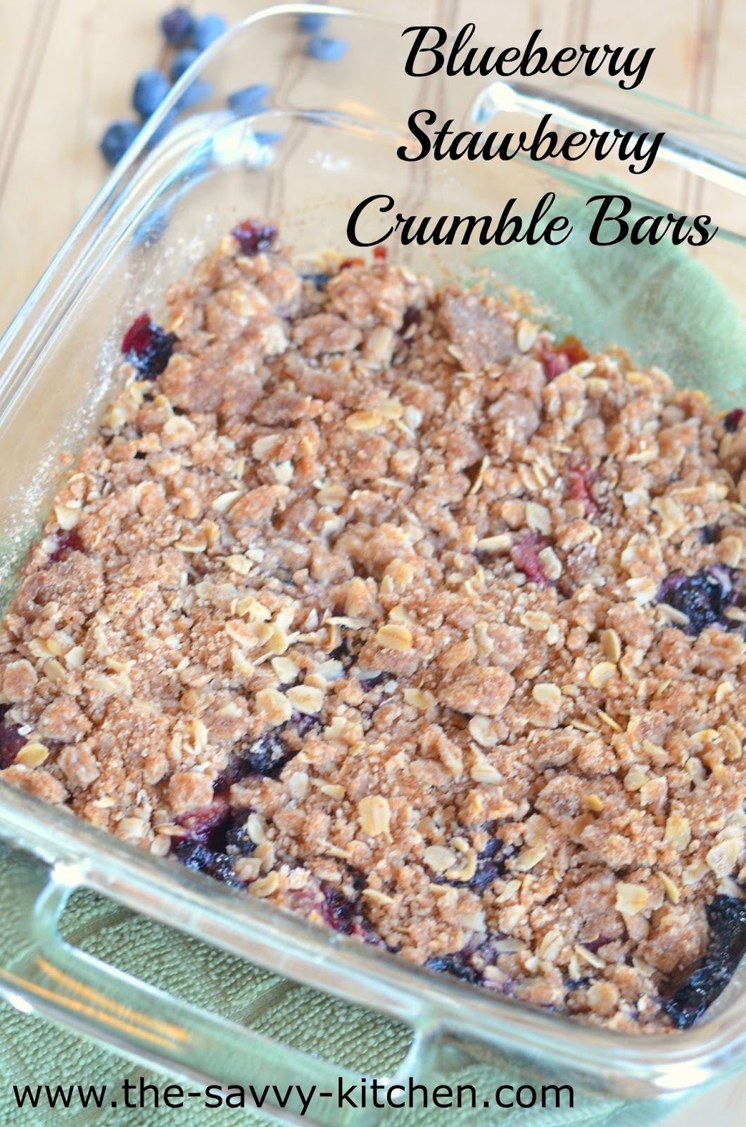 The Savvy Kitchen Blueberry Strawberry Crumble Bars