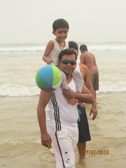 Puri Sea Beach Enjoying Aritra and Babai