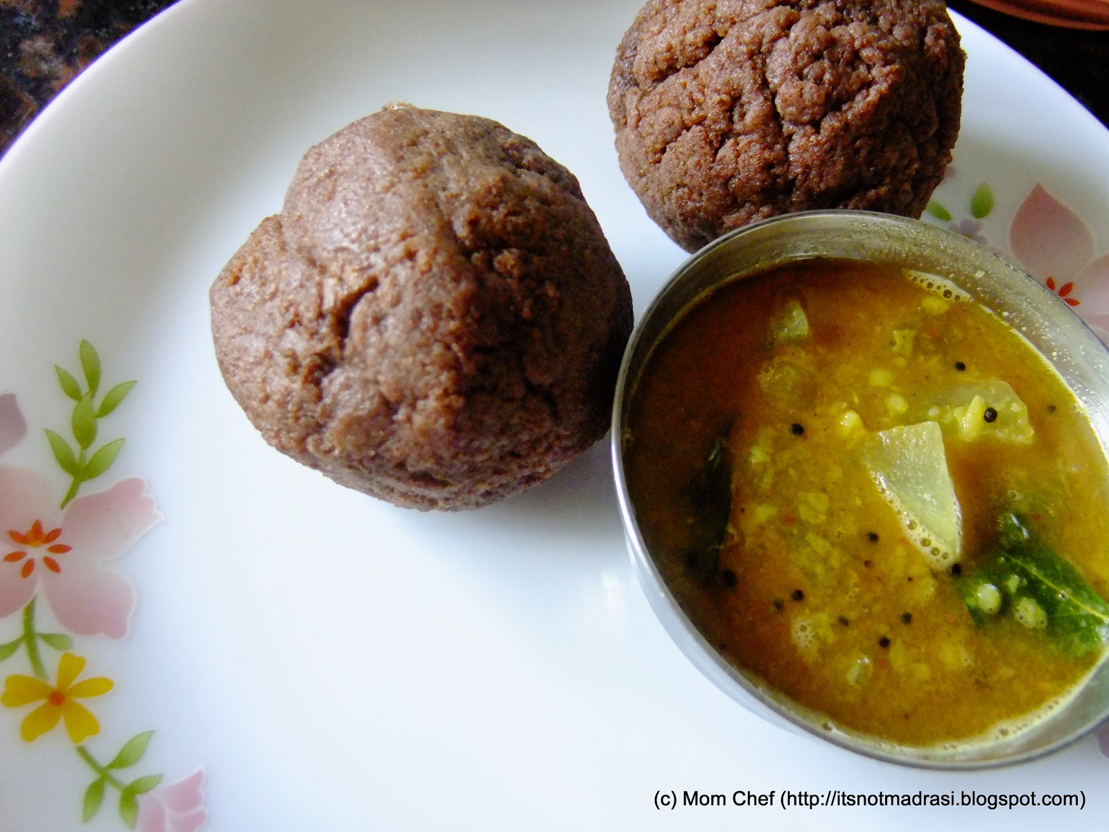 Sizzling Tastebuds Ragi Mudde / Ragi Sankati / Steamed Finger Millet