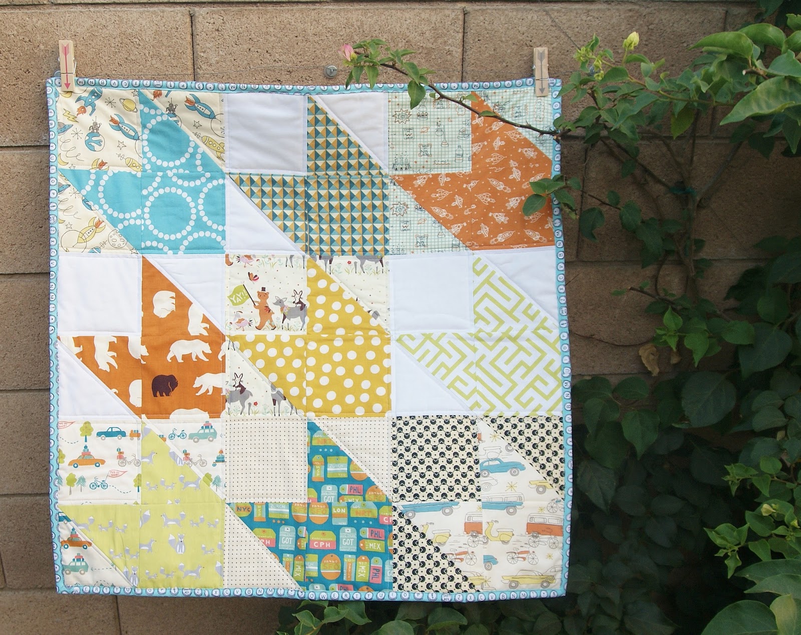 Fabric Mutt Chevron Baby Quilt