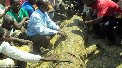 Ugandan kills croc that killed his wife marries croc's wife