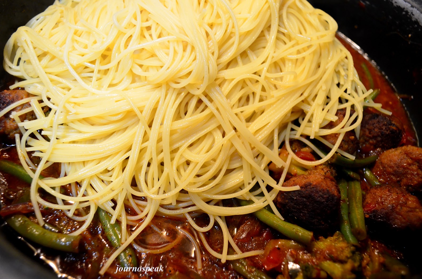CHINESE STYLE SPAGHETTI WITH MEATBALLS JOURNOSPEAK