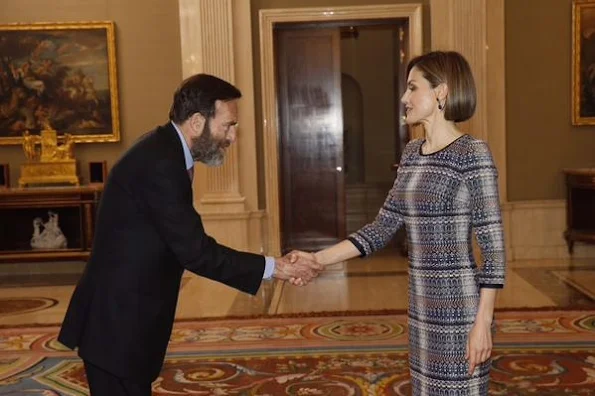 Queen Letizia of Spain attended a audience with the Board of the Royal Association of Friends of the Reina Sofia Museum 