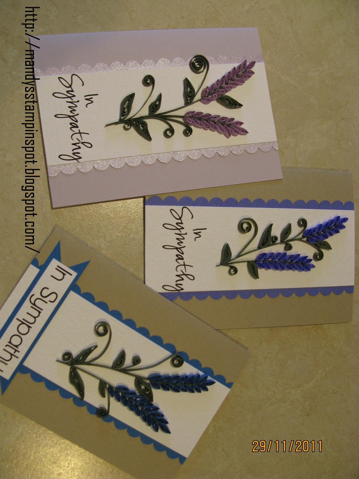 Mandy's Stampin Spot Quilling Sympathy card