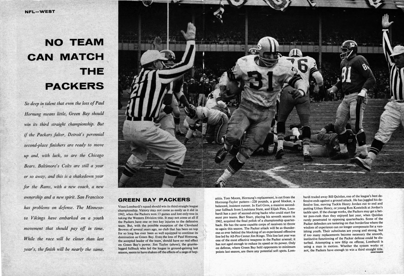 PACKERVILLE, U.S.A. 1963 Western Division Preview