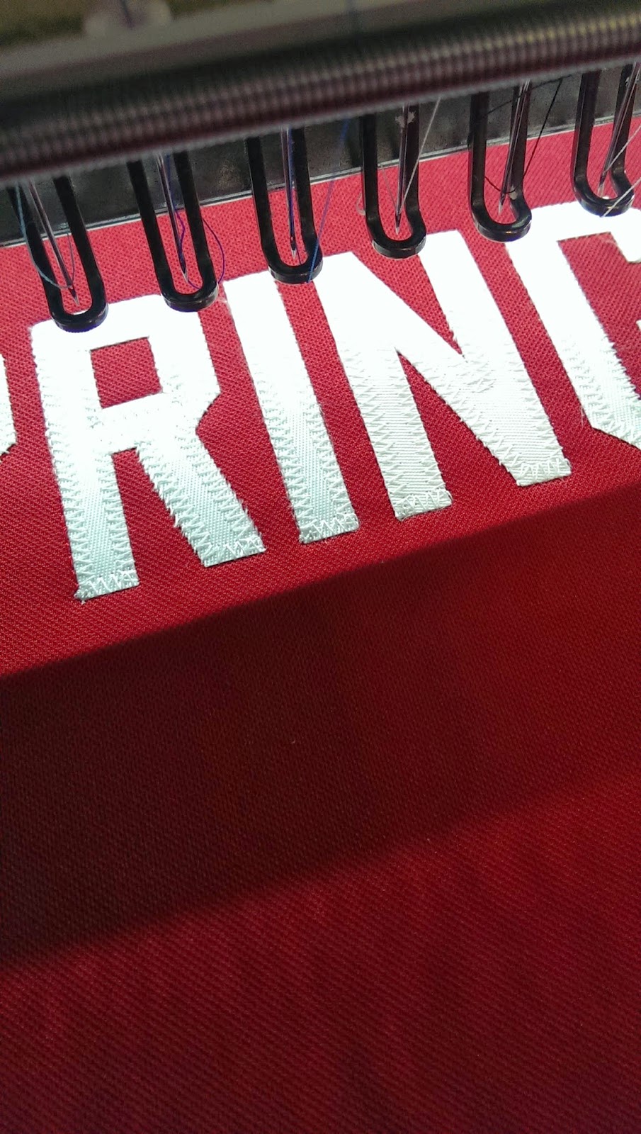 Stitched name on a jersey
