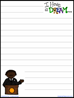 Martin luther king writing paper | kindergarten 