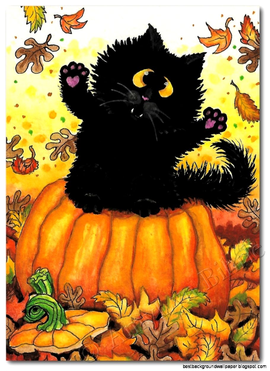 Black Cat Happy Halloween Pumpkin Art Print or 2015 Halloween Black Cat Happy Halloween Pumpkin Art Print or 2015 Halloween